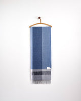 Contemporary Grey Blue Tweed Wide Merino Scarf