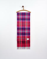 Oscar Check Purple Heart Wide Merino Scarf