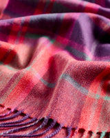 Oscar Check Purple Heart Wide Merino Scarf