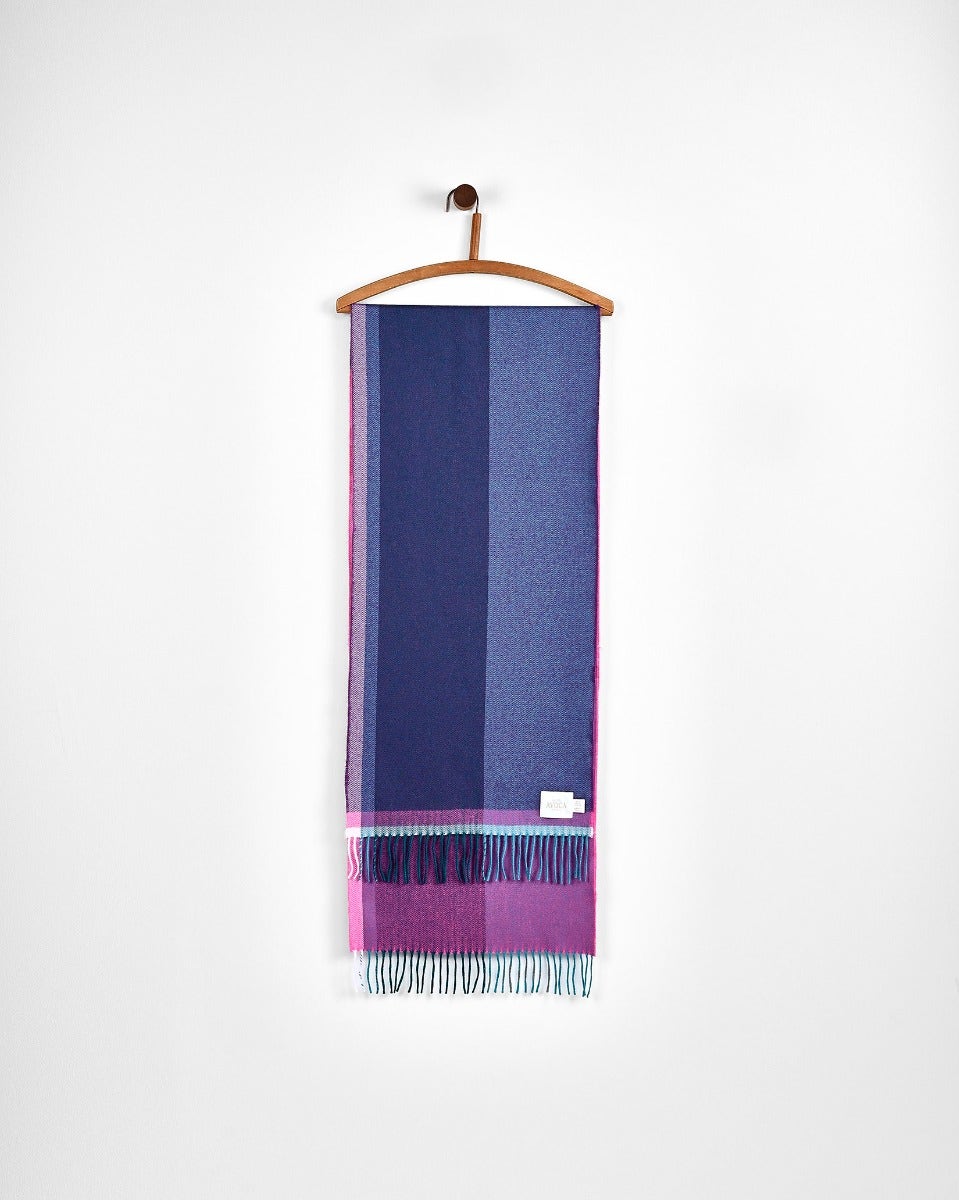 Contemporary Purple Tweed Wide Merino Scarf