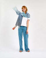 Ombre Denim Wide Merino Scarf