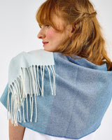 Ombre Denim Wide Merino Scarf