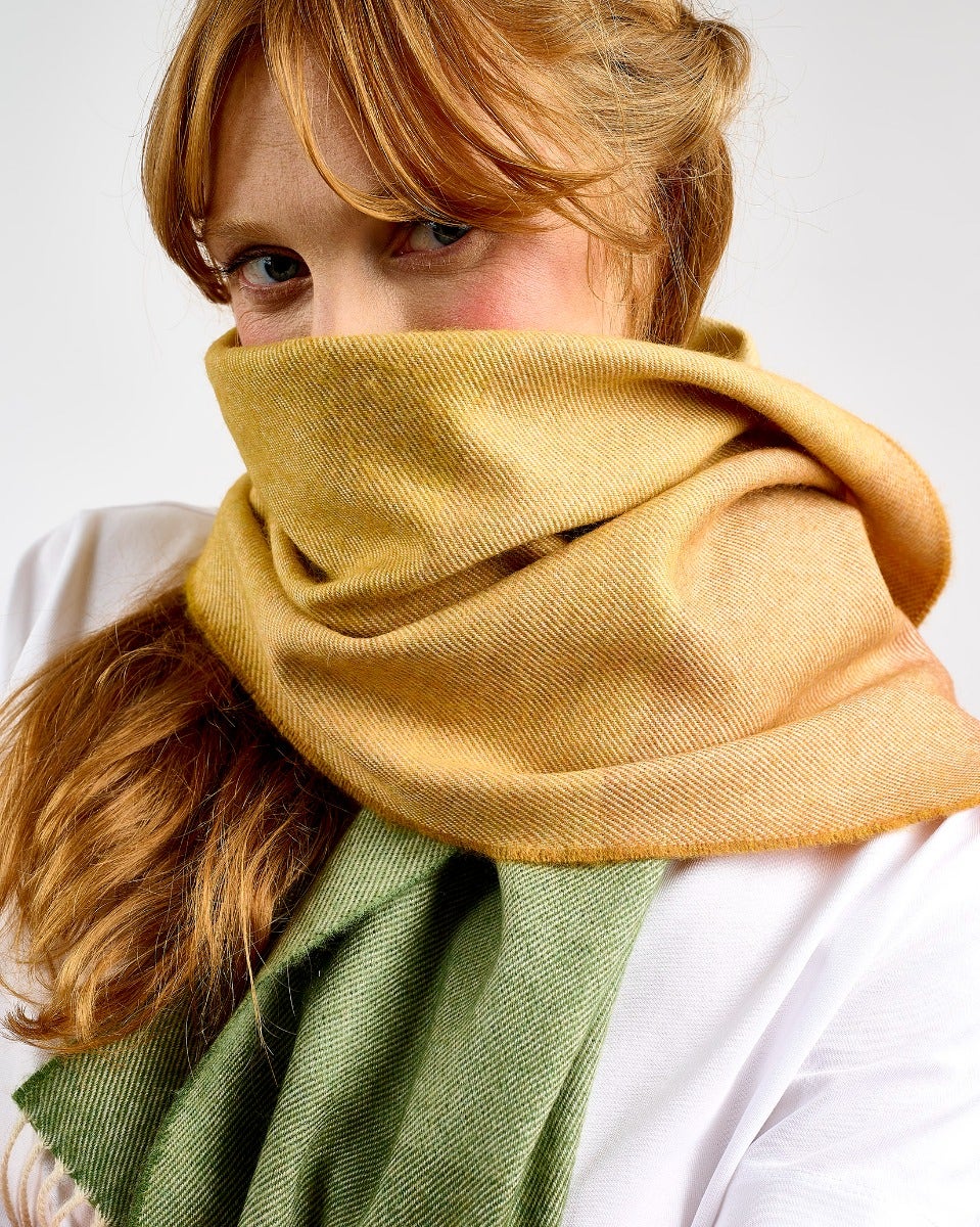 Ombre Tricolour Wide Merino Scarf
