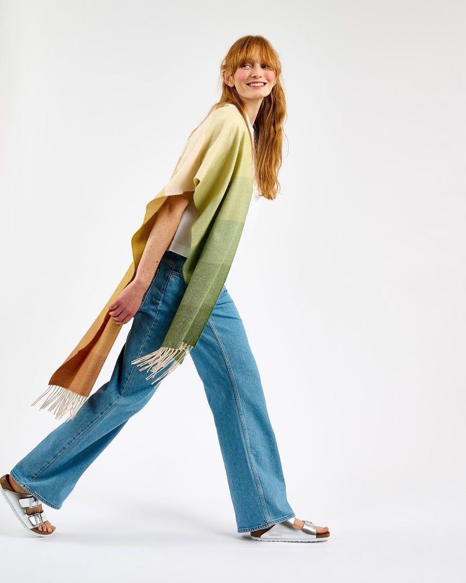 Ombre Tricolour Wide Merino Scarf