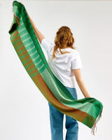Tricolour Stripe Wide Merino Scarf