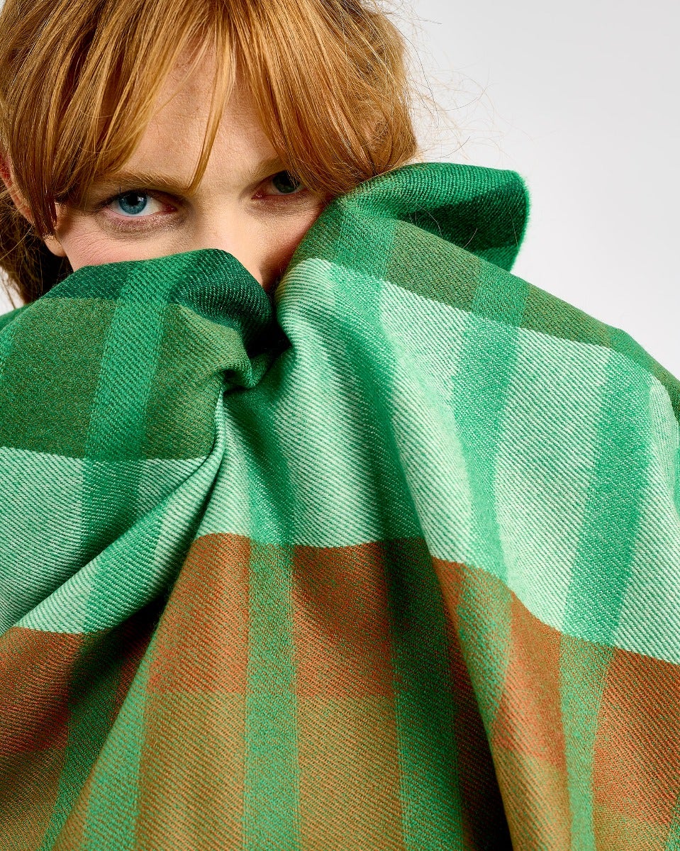 Tricolour Stripe Wide Merino Scarf – Avoca