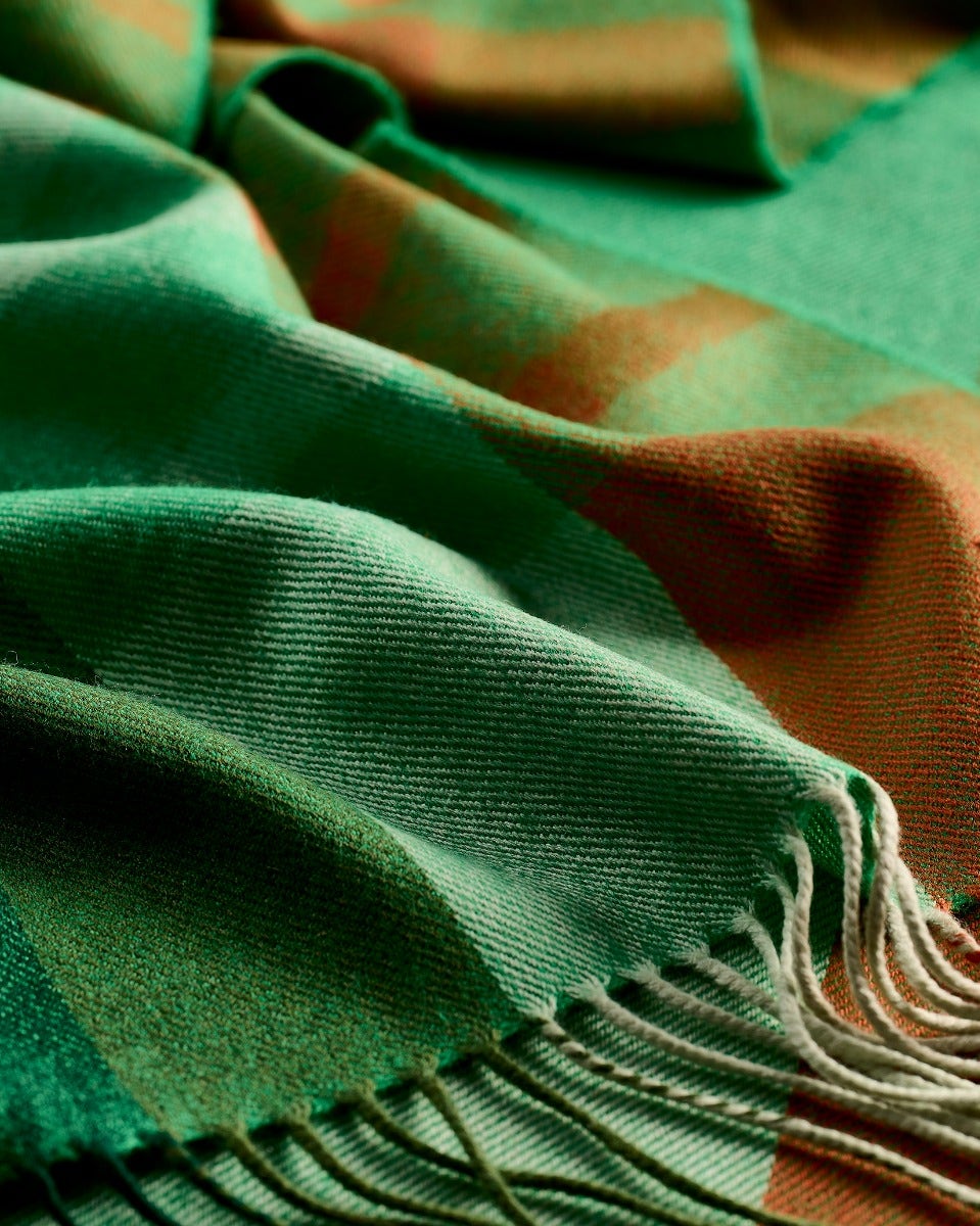 Tricolour Stripe Wide Merino Scarf