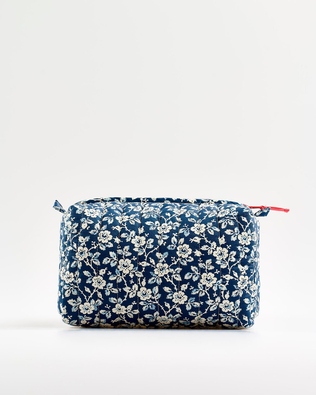 Mini Floral Navy Quilted Cosmetic Bag