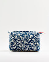 Mini Floral Navy Quilted Cosmetic Bag