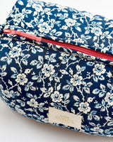 Mini Floral Navy Quilted Cosmetic Bag