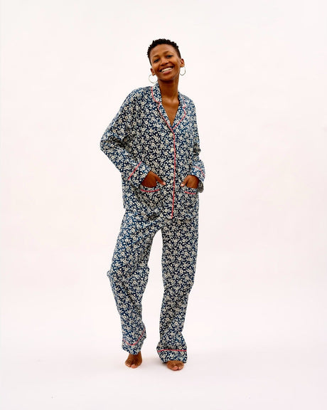 Mini Floral Navy Cotton Pyjama Set