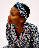 Mini Floral Navy Cotton Hair Band