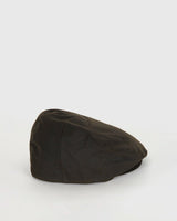 Olive Wax Flat Cap