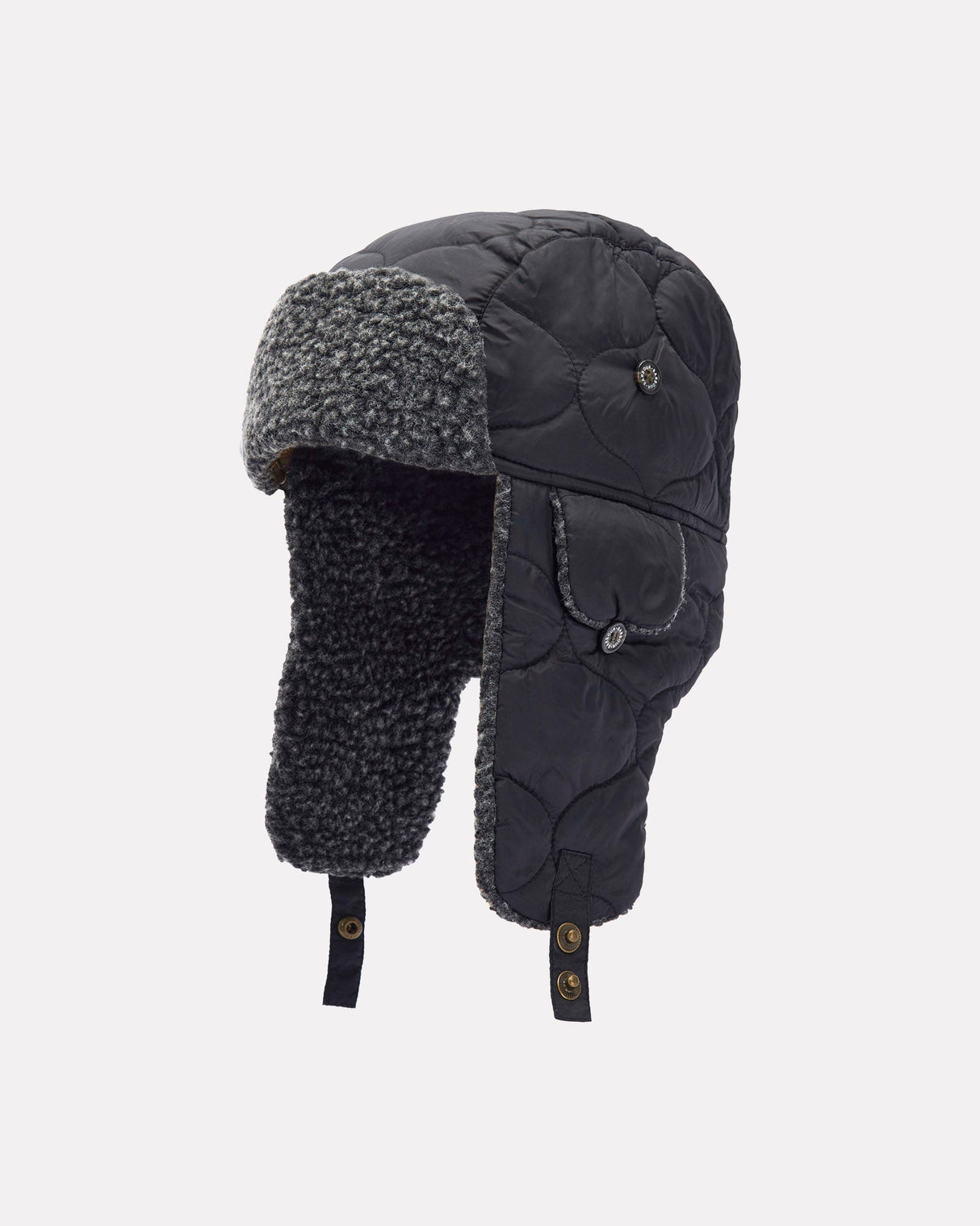 Black Sandbay Quilted Trapper Hat