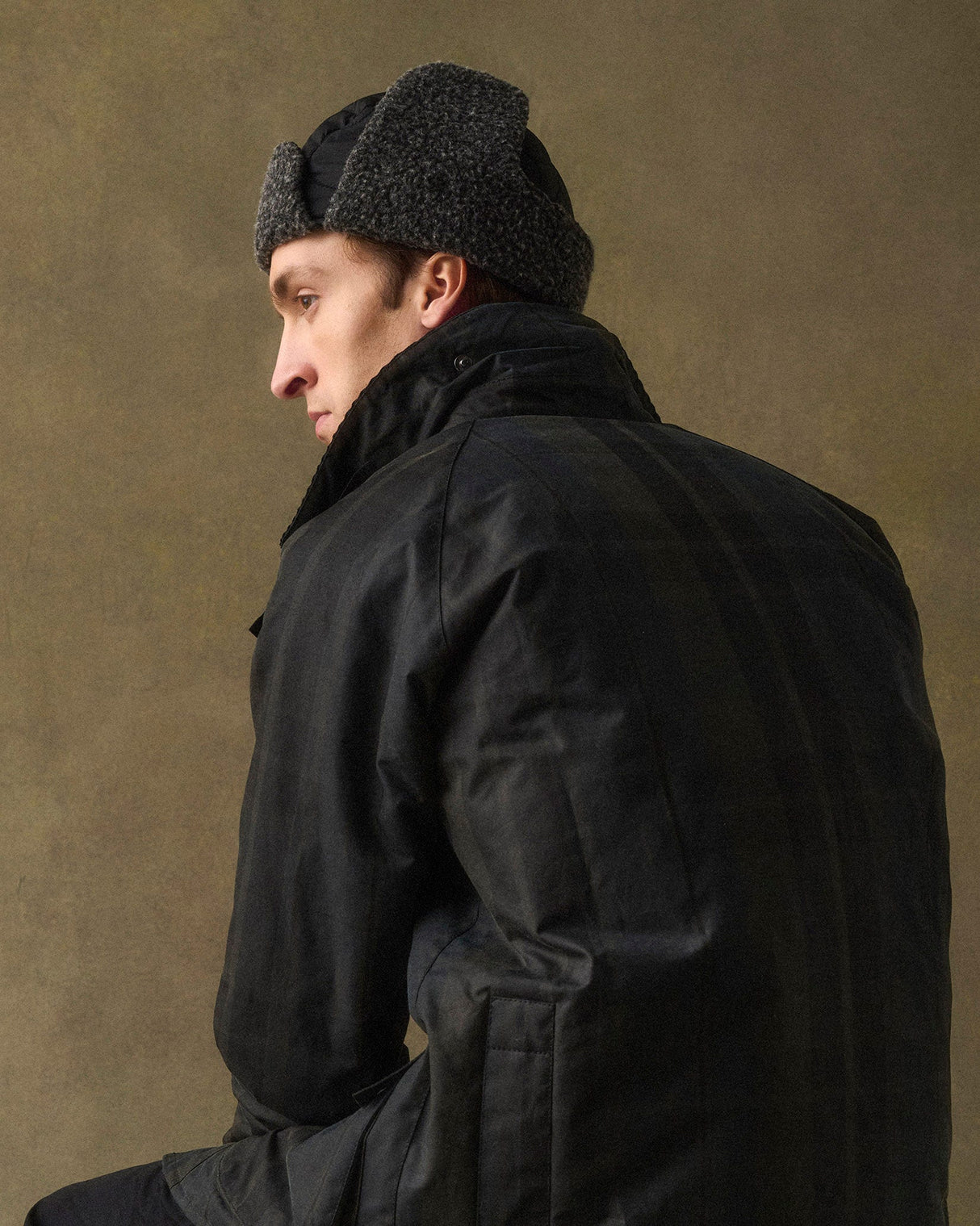 Black Sandbay Quilted Trapper Hat