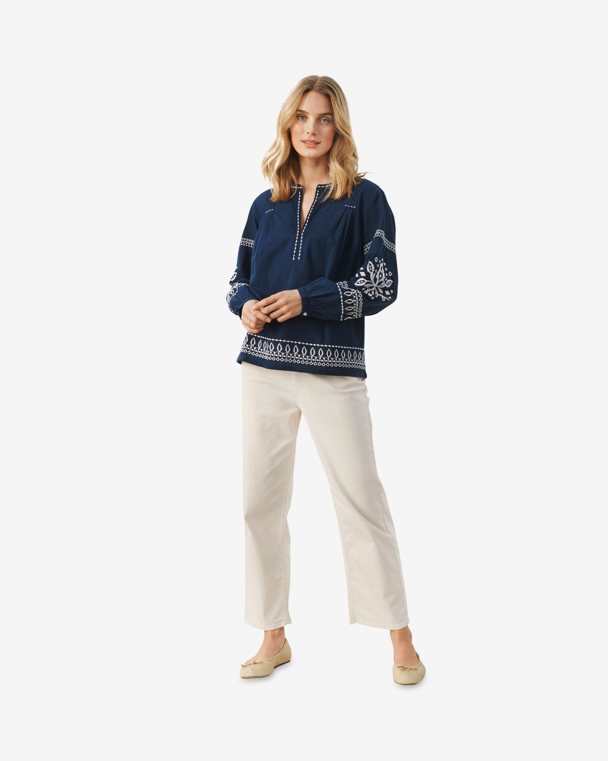 Midnight Embroidery Beathe Blouse