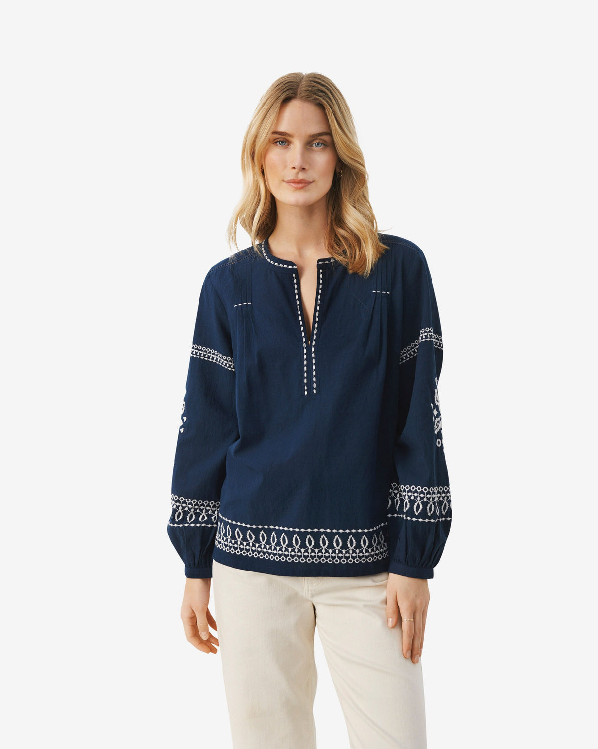 Midnight Embroidery Beathe Blouse