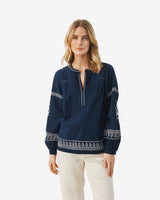 Midnight Embroidery Beathe Blouse