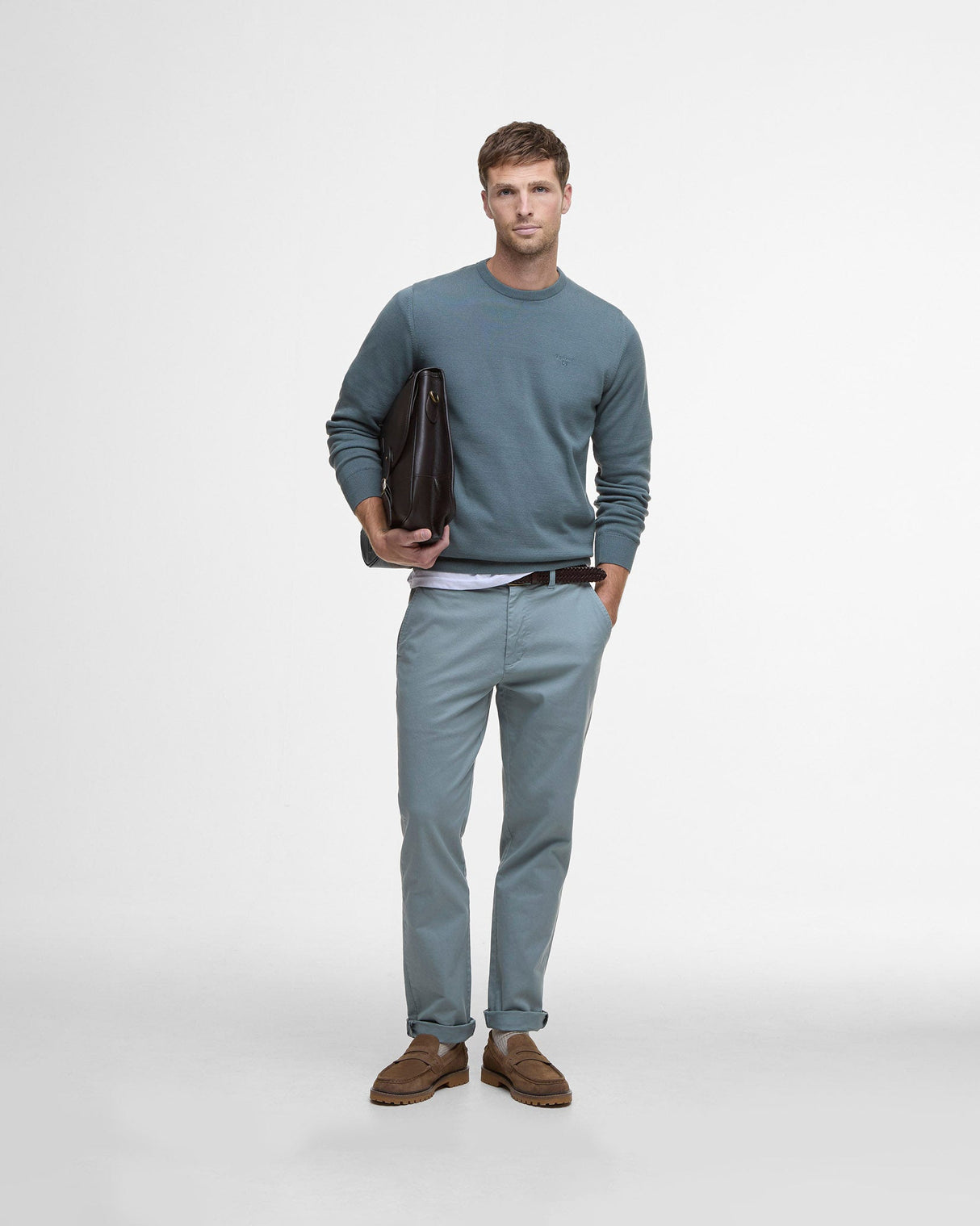 Vintage Teal Pima Crew Neck Jumper