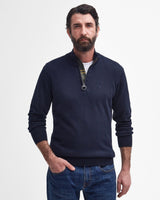 Navy-Cotton-Half-Zip-Knitted-Jumper