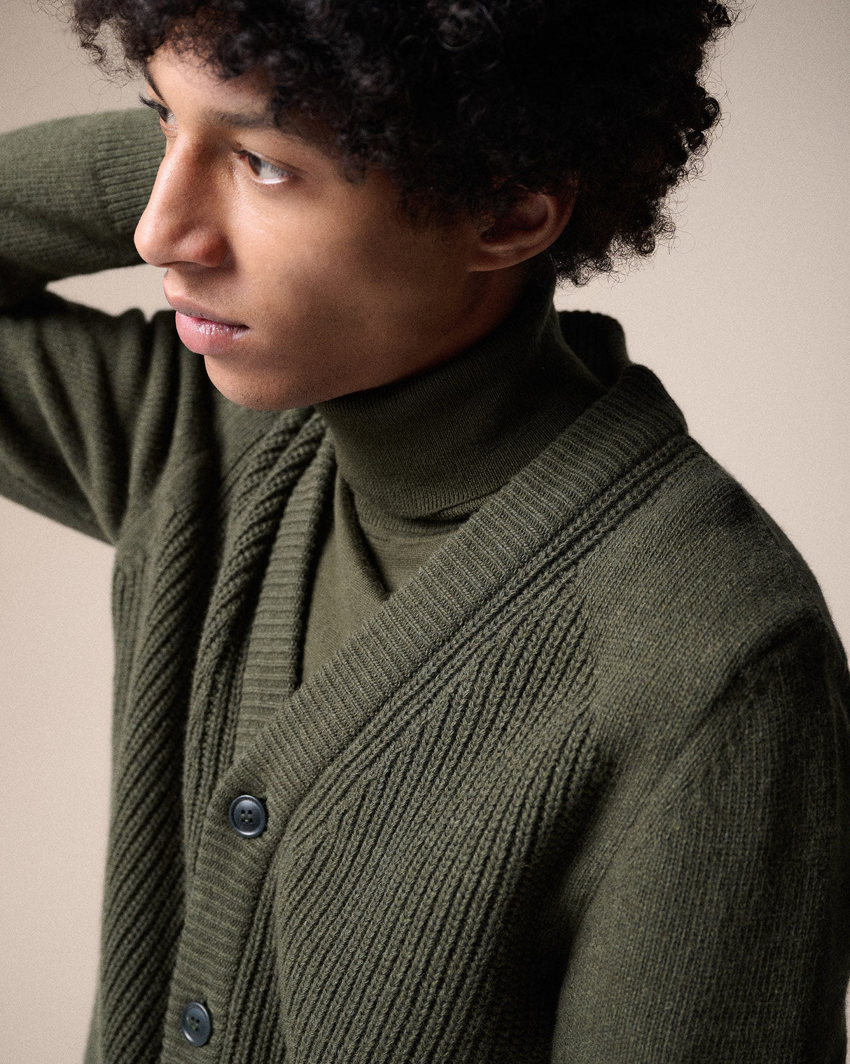 Olive Mainland Knitted Cardigan