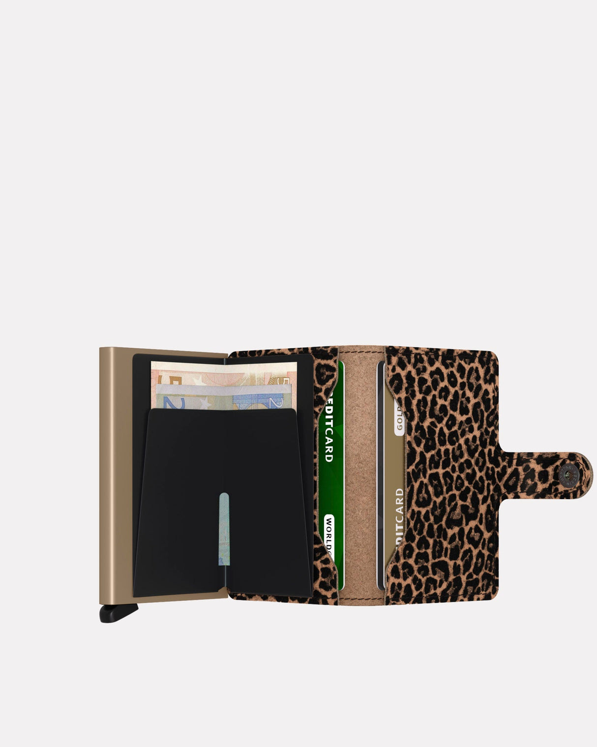 Beige Leo Leather Miniwallet