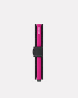 Black & Fuchsia Matte Leather Miniwallet