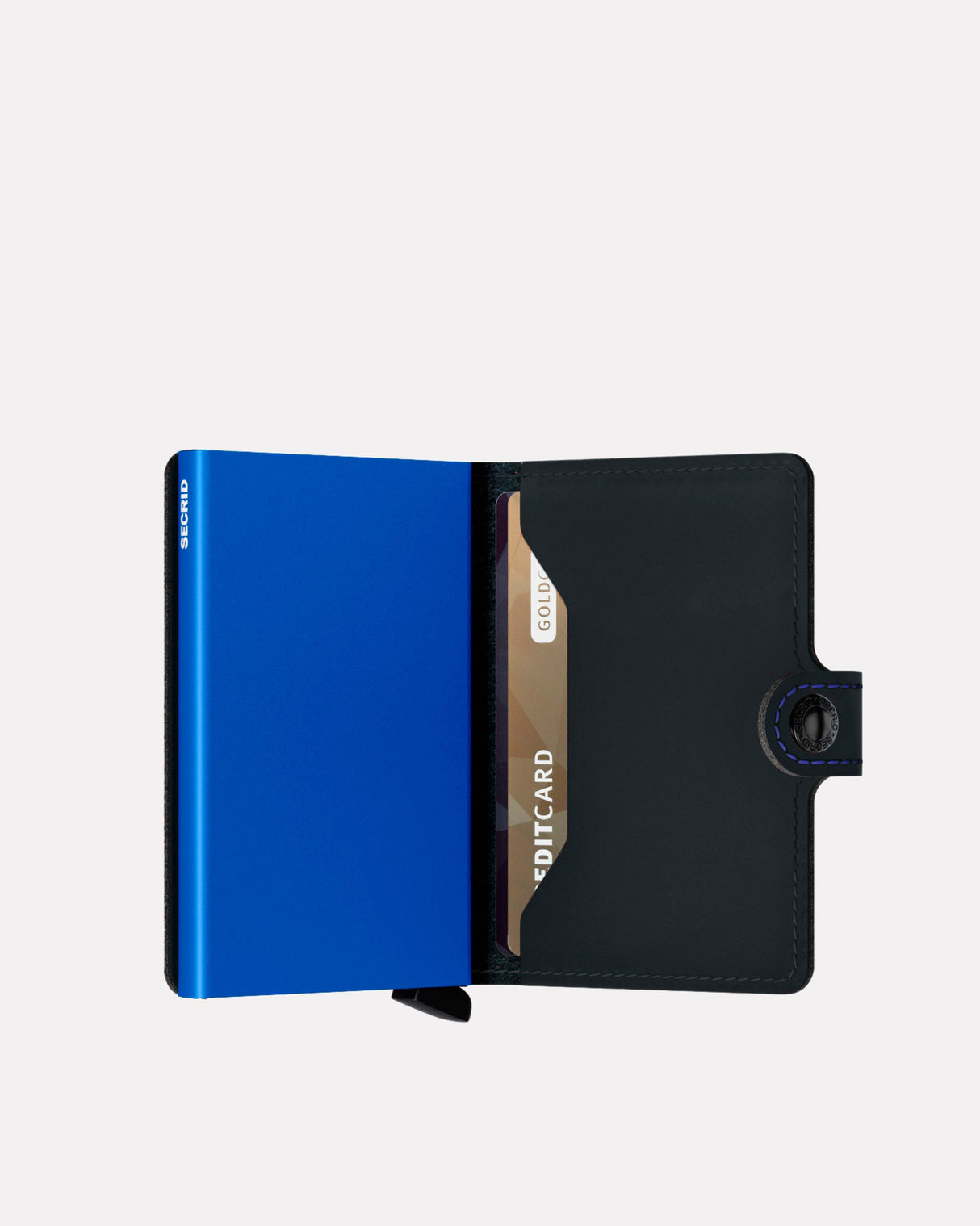 Black & Blue Matte Leather Miniwallet