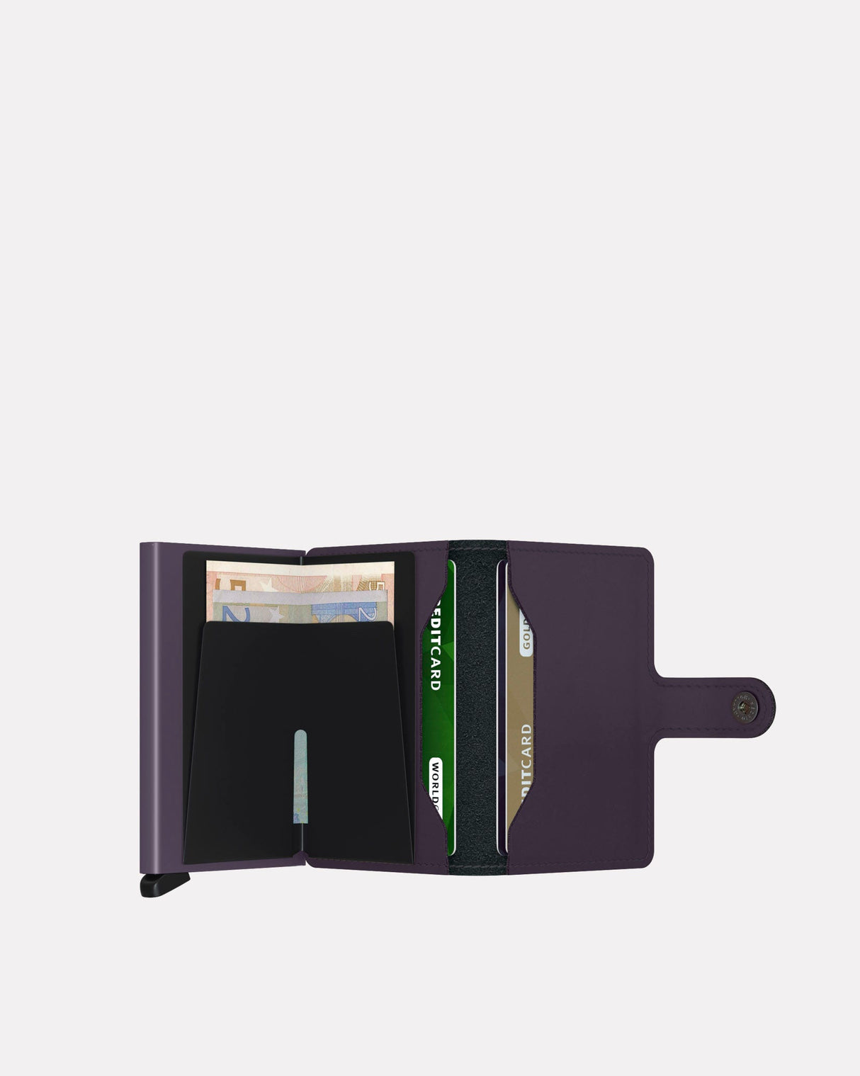Dark Purple Matte Leather Miniwallet