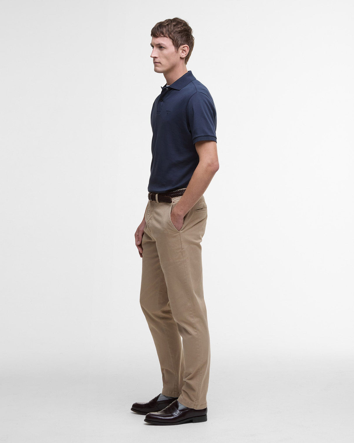Navy Hylton Interlock Polo T-Shirt