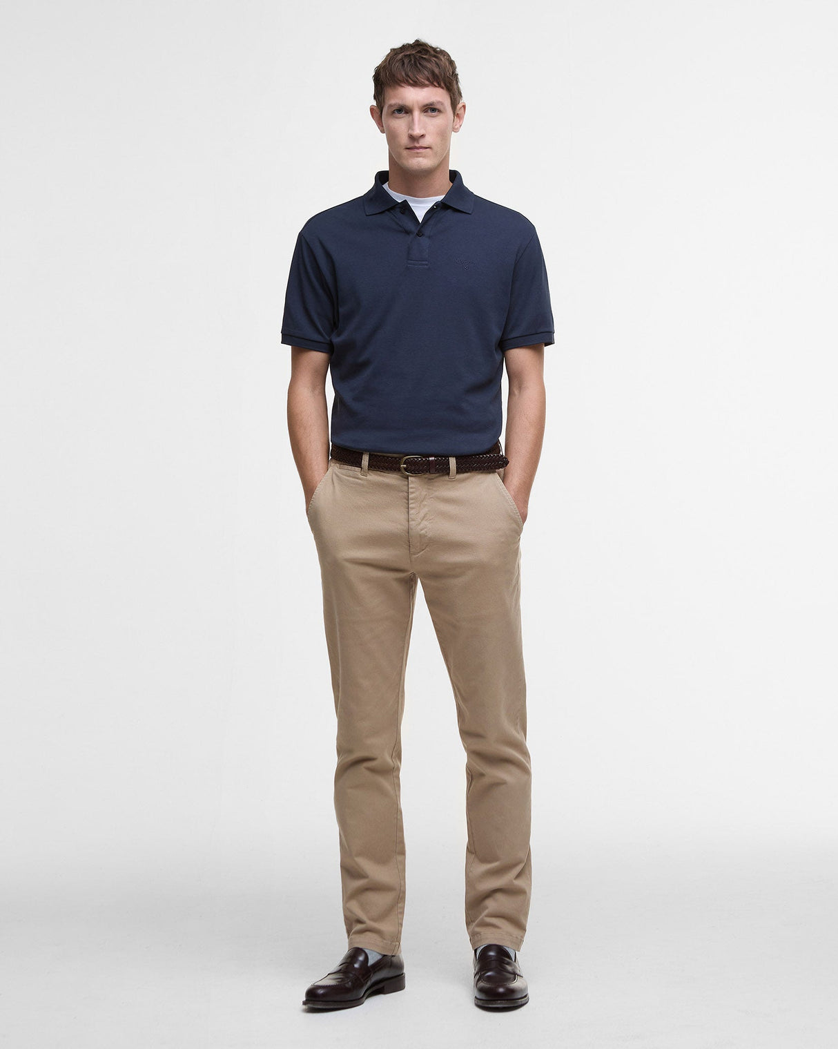Navy Hylton Interlock Polo T-Shirt