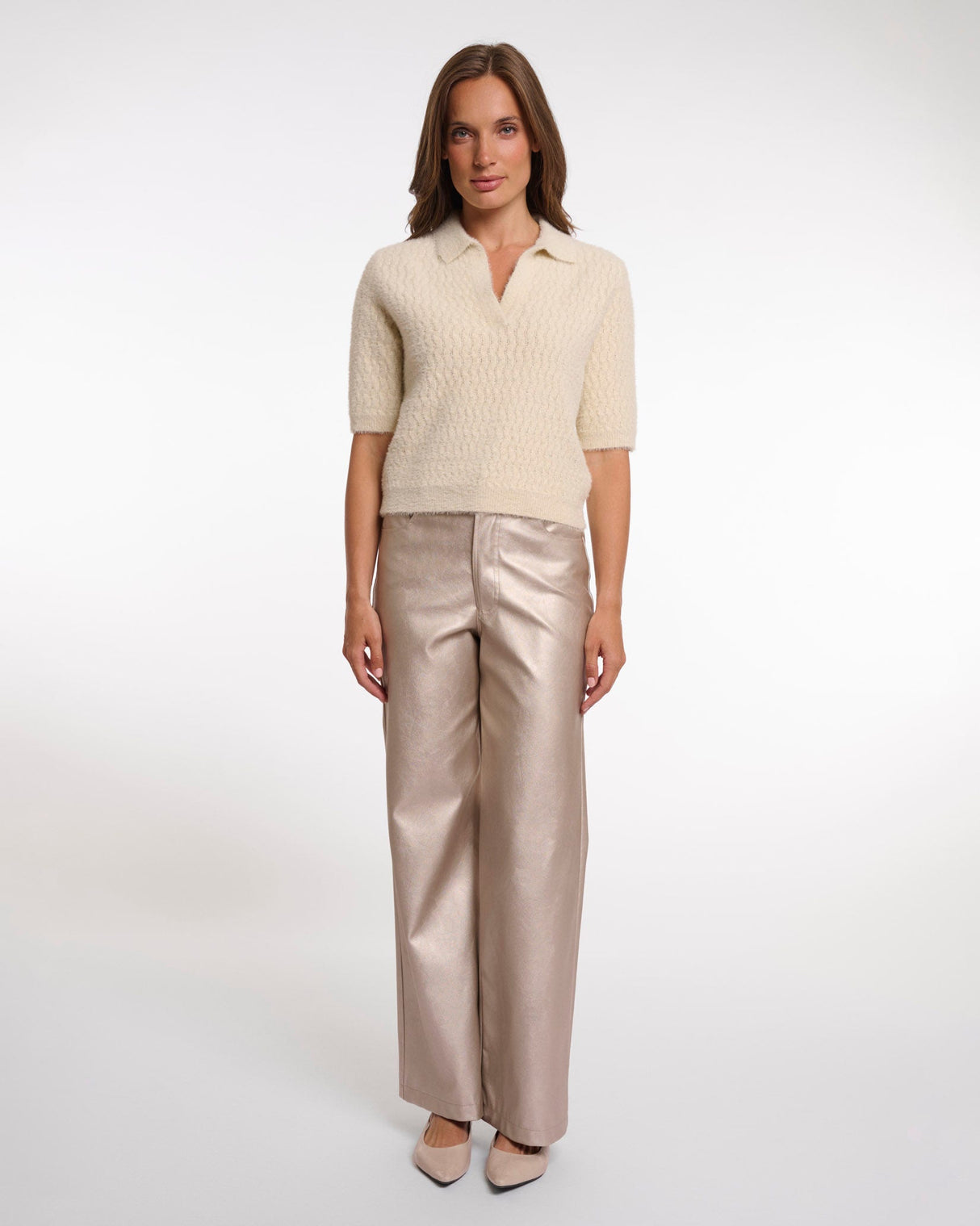 Birch Moisa Open Neck Collar Top