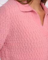 Confetti Pink Moisa Open Neck Collar Top