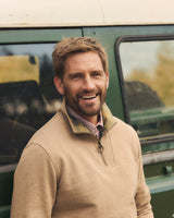 Stone Marl Nelson Half Zip Sweatshirt