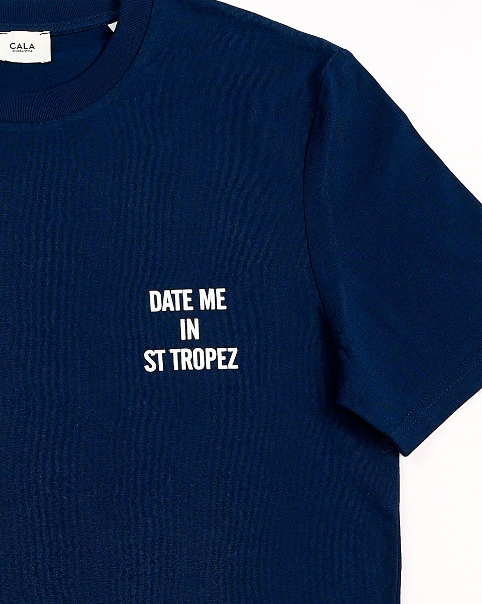 Navy-Morgan-'Date-Me-In-St-Tropez'-T-Shirt'