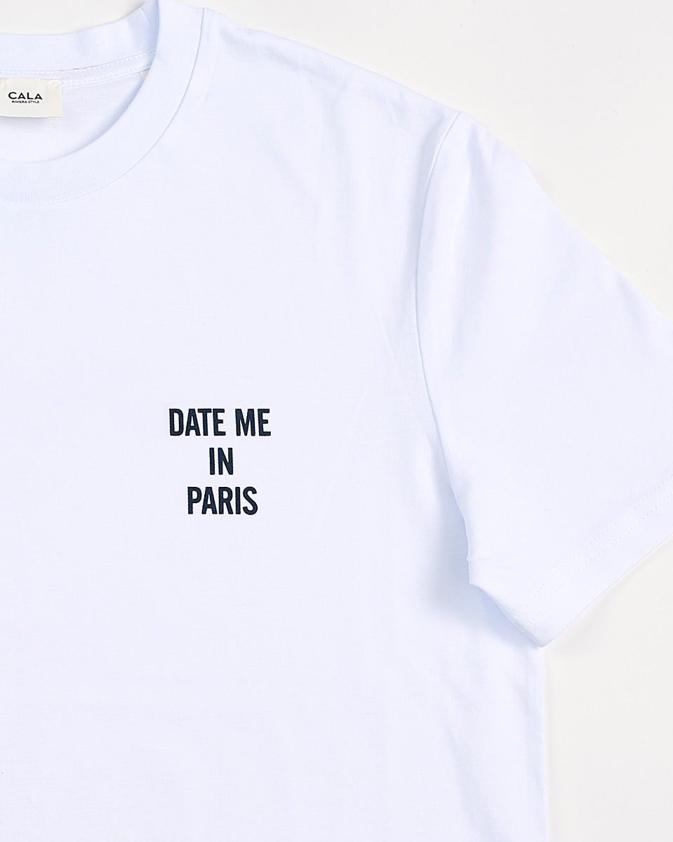 White-Morgan-'Date-Me-In-Paris'-T-Shirt