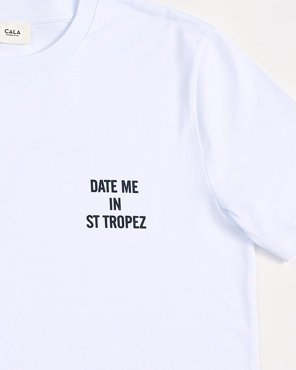 White-Morgan-'Date-Me-In-St-Tropez'-T-Shirt