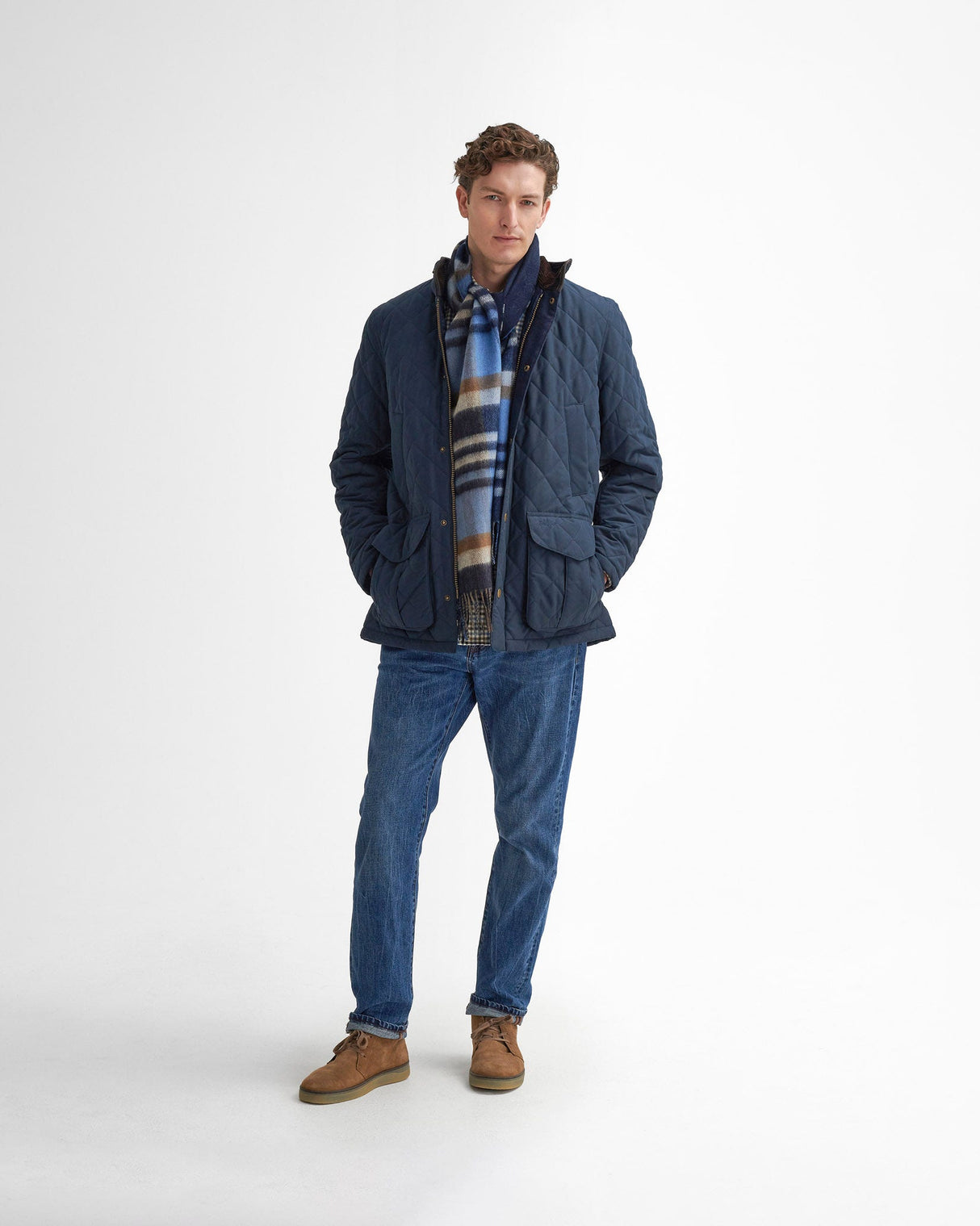 Navy Lydford Quilted Jacket
