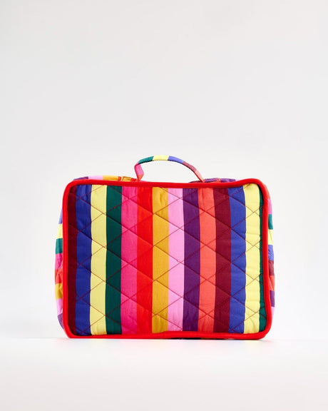 Multicolour Stripes Cotton Large Cosmetic Bag