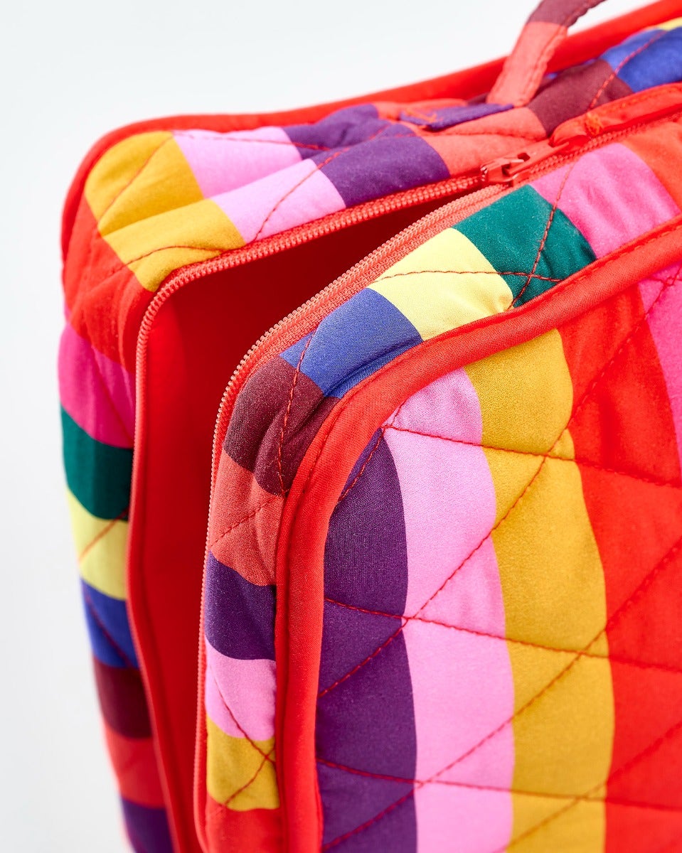 Multicolour Stripes Cotton Large Cosmetic Bag