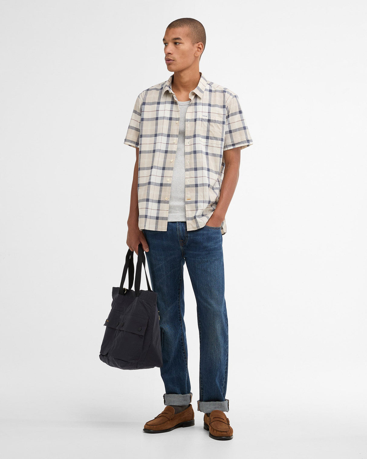 Oban Mist Tartan Gordon Short Sleeve Shirt