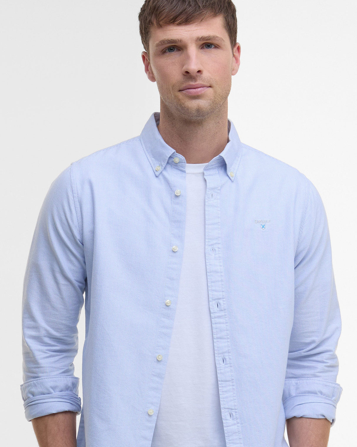 Sky Blue Striped Oxtown Tailored Shirt