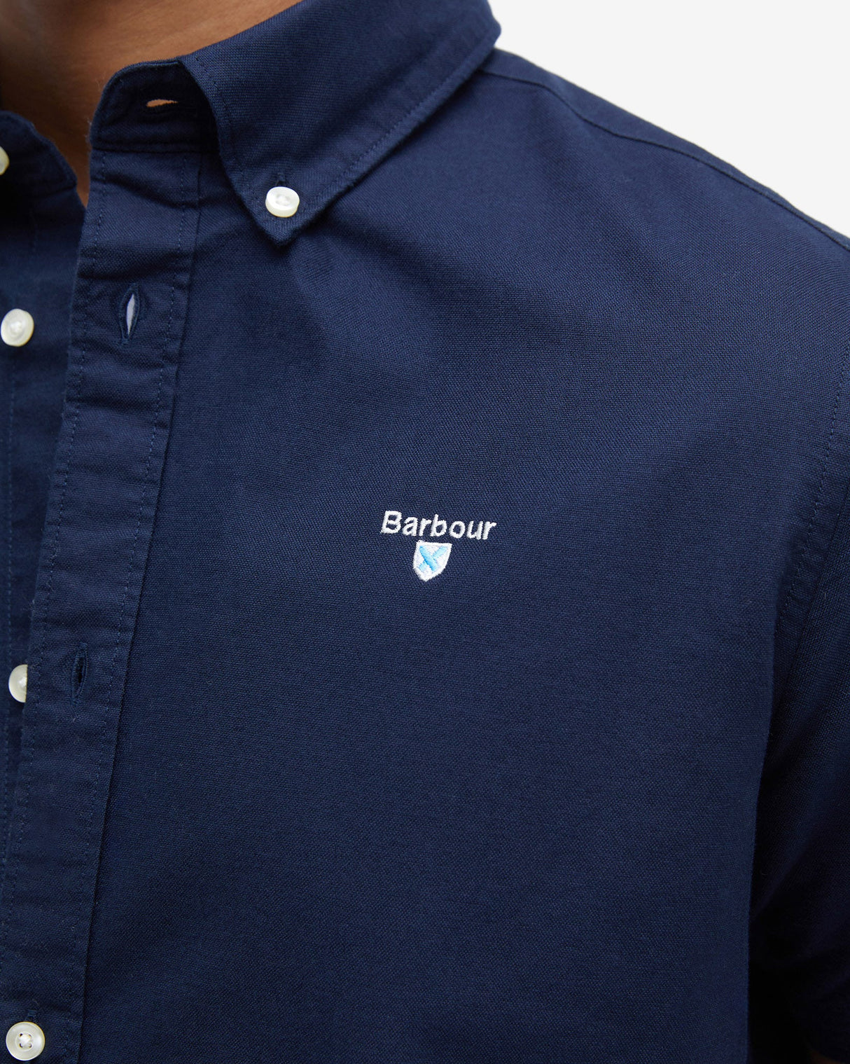 Navy Oxtown Tailored Short Sleeve Shirt