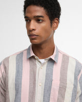 Pink Portwell Vertical Striped Short Sleeve Shirt