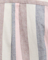 Pink Portwell Vertical Striped Short Sleeve Shirt