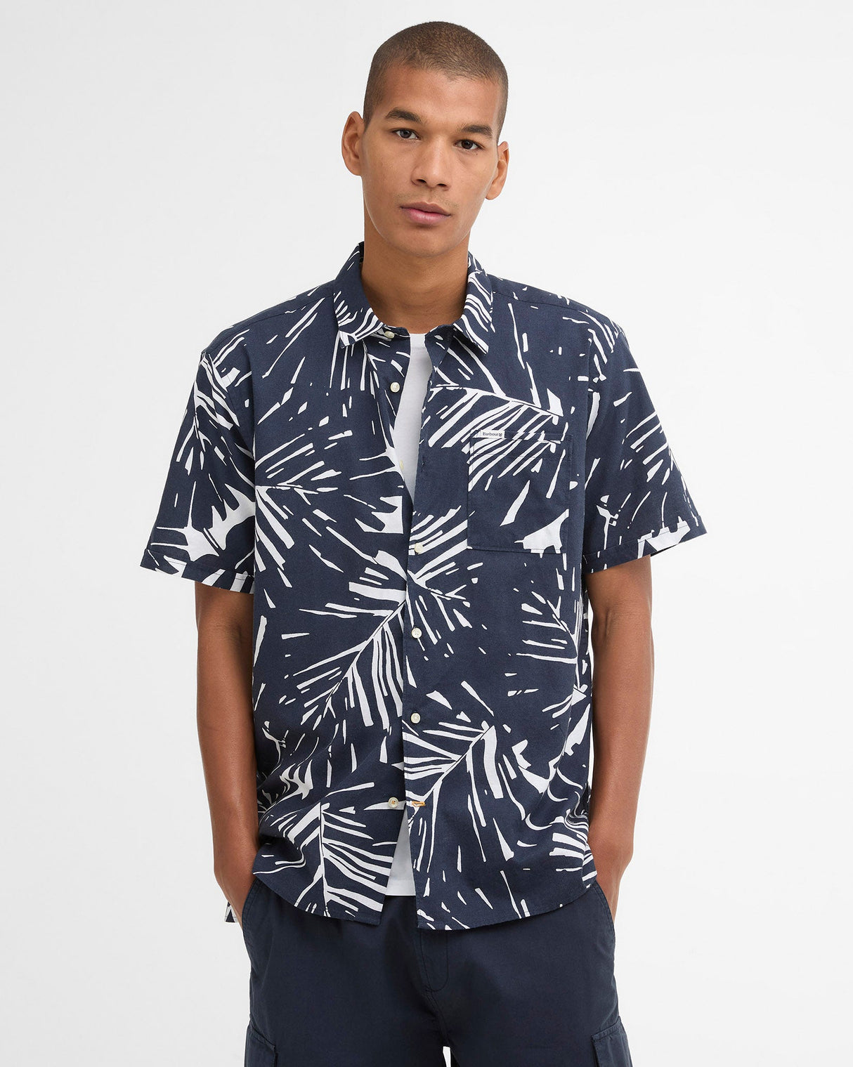 Navy-Edenwood-Printed-Short-Sleeve-Shirt