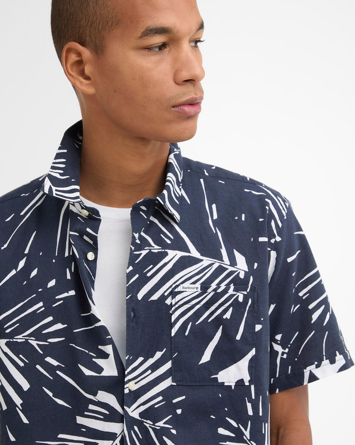 Navy Edenwood Printed Short Sleeve Shirt