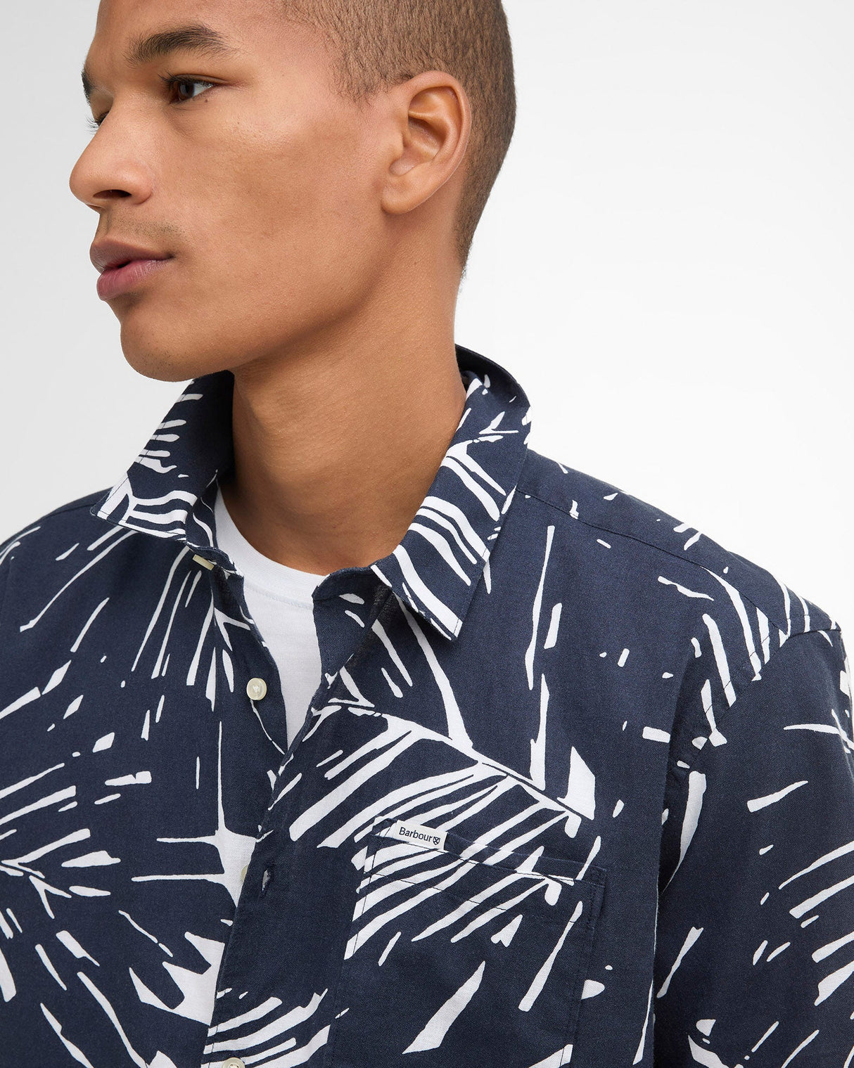 Navy Edenwood Printed Short Sleeve Shirt