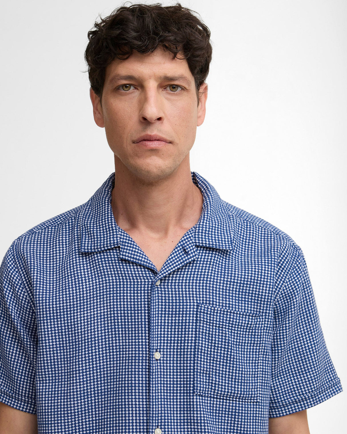 Navy Rudbeck Textured Short Sleeve Shirt