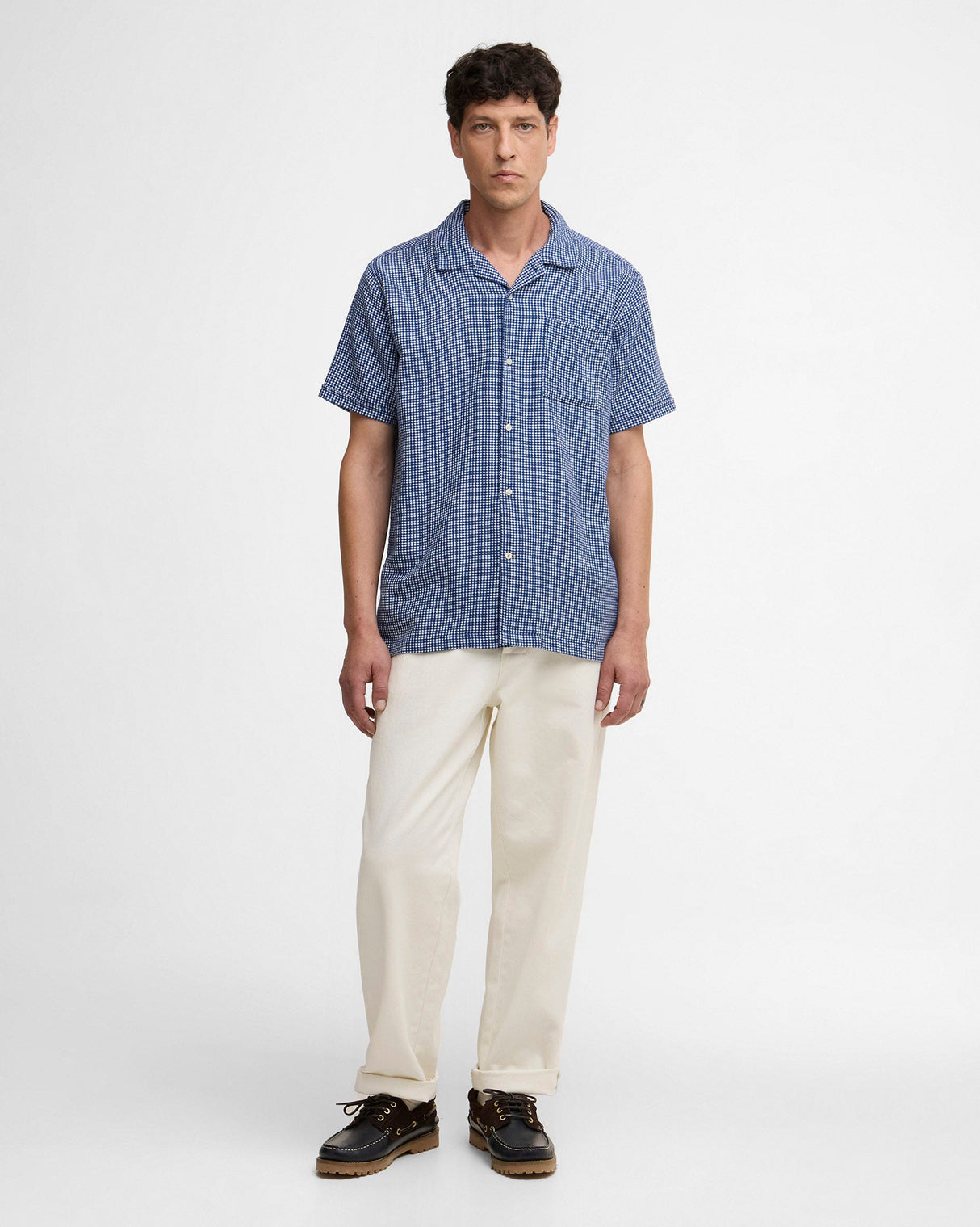 Navy Rudbeck Textured Short Sleeve Shirt